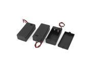 Unique Bargains 3PCS ON OFF Switch 5.5 Leads Battery Holder Box Case for 9V Batteries