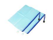 2 x School Stationery Blue Plastic A5 Files Paper Bags w Strap