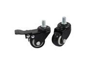 Unique Bargains 10mm Threaded Stem 1.5 Wheel Rotatable Shopping Trolley Brake Caster 4 in 1 Set