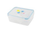 Unique Bargains Unique Bargains Picnic Meal Lunch Pail Box Blue Clear Chopsticks Spoon Fomre