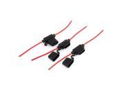 Unique Bargains 5 x 20mm Fuse Holder In line Screw Type with 22 AWG Wire Red x 3