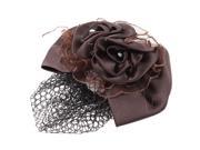 Unique Bargains Stretchy Band Bowknot Accent Black Snood Net Hairnet Hairclip Coffee Color