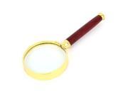 Wooden Grip 50mm Dia 10X Magnification Magnifying Glass Loupe Magnifier