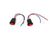 2PCS Motorbike Black Red Push Button 3 Wired Hazard Light Switch Buttons