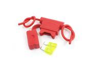 Unique Bargains Wire Leads 32V 20A Van Automobile Truck Blade Fuse Holder Red