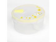 Unique Bargains Plastic Yellow Flower Print Lunch Box Food Holder Microwave Oven Cookware