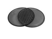 Unique Bargains Black 12 Round Metal Mesh Vehicle Speaker Sub Box Grill Cover 2 Pcs