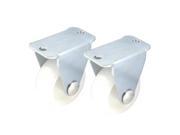 Unique Bargains 2 Pcs Rectangle Flat Plate 1.2 Dia Fixed Wheel Caster White for Shopping Cart
