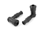 Unique Bargains 2 Pieces Black Plastic Motorcycle Spark Plug Cap Cover 22KV