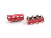 Unique Bargains Unique Bargains 5 x Red 2.54mm Pitch Double Row 24 Pin 12 Positions Side Piano DIP Switch