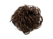 Ladies Hair Orament Brown 13cm Dia Short Curls Hairpiece Topknot Wig