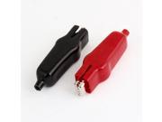 20A Red Black Soft Plastic Coated Insulated Grip Alligator Testing Clips 2 Pcs