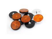 Unique Bargains 10 Pieces Car Plastic Silver Tone Rim Round Reflective Orange