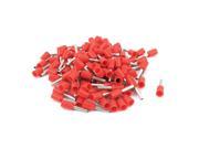 Unique Bargains 100Pcs E1508 16AWG Insulated Ferrule Pin Cord End Terminal Crimp Connector Red