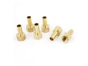 Unique Bargains 6 Pcs Brass 8mm Barb to 12mm 1 4PT Female Thread Connector for Water Air Hose
