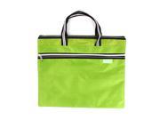 Green Zipper Closure Double Layers A4 Paper Document Storage Bag Handbag