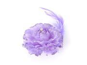 Unique Bargains Purple Glitter Powder Decor Alligator Hair Clip Brooch for Women