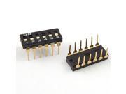 5 x Black 2.54mm Pitch Double Row 12 Pin 6 Positions Ways IC Type DIP Switch