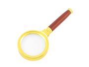 Unique Bargains Gold Tone Metal Frame Detachable Rosewood Handgrip 60mm Dia 14X Magnifier