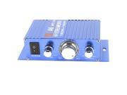 3.5mm 2 Ports Car CD Stereo Audio Amplifier Blue 180W DC 12V