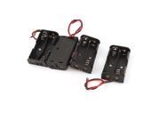 4 x Plastic Shell 2 x 1.5V AA Battery Holder Case Storage Box w Wire Leads