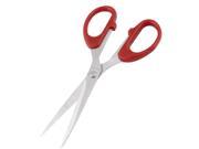 Unique Bargains Home Office Red Handle Metal Blade Sewing Paper Straight Scissors 6.3