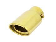 Unique Bargains Car Stainless Steel 59mm x 32mm Oval Outlet Exhaust Tail Muffler Tip Gold Tone