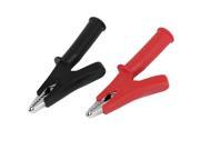 Unique Bargains 2 Pcs 10mm Jaw Open Width Insulated Alligator Clips Test Lead Clamps 55mm