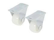 Unique Bargains 2 Pcs Top Flat Plate 1 Dia Fixed Type Wheel Caster White for Hand Trolley