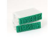 Unique Bargains 10 in 1 Off White Green Plastci Rubber 0 9 Combination Number Stamp 0.7 Width