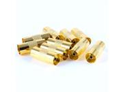 Unique Bargains 10 x Gold Tone PAL TV Female to Female F F Jack Coaxial RF Connector Adapter