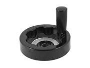 Unique Bargains Foldable Revolving Handle 12mm x 98mm Hand Wheel Black for Lathe