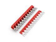 Unique Bargains 600V 25A 12 Postions Pre Insulated Terminal Strip Jumper Red 5Pcs