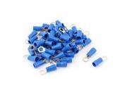 Unique Bargains 5 Pcs Ground Insulated Wire Connector Ring Crimp Terminal Blue 14 16AWG M4