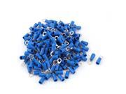 Unique Bargains 200 Pcs 2 4S Insulated Wire Connector Ring Crimp Terminal Blue 16 14AWG