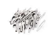 Unique Bargains 25pcs Insulated Crocodile Alligator Clips Silver Tone for Charge Cable