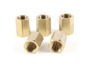 Unique Bargains 5pcs 1 8 PT Female Brass Full Port Hex Rod Pipe Tube Fitting Connector Nut