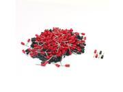 190 x E0508 Black Red Pre Insulated Ferrules Wiring Connectors for 0.5mm² Cable