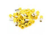 Unique Bargains 50 Pieces 16mm2 Crimp Cord Wire End Insulated Bootlace Ferrule Terminal Yellow