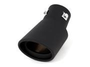 Car 62mm Oval Tip Bent Stainless Steel Exhaust Muffler Tail Pipe Black