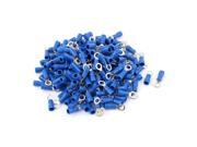 Unique Bargains 200 Pcs 1.25 4S Insulated Wire Connector Ring Crimp Terminal Blue 22 16AWG