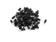 Unique Bargains 100 Pcs 5.5 5S Insulated Wire Connector Ring Crimp Terminal Black 12 10AWG