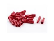Unique Bargains 20Pcs Red Insulated Crimp Straight Butt Cable Terminals FRD2 156 AWG 16 14