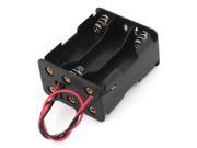 Spring Clip Black Double Layers Battery Storage Case Slot Holder 6 x 1.5V AA