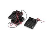 4pcs Black Rectangle Flat Tip 4 x 1.5V AAA Battery Case Holder Cell Box