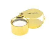 Unique Bargains 30X 21mm Jewelers Folding Eye Loupe Magnifier Magnifying Glass Gold Tone