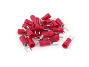 Unique Bargains 25PCS 12 10 AWG 8 Stud Red Insulated Fork Spade Terminals Electrical Connector