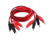 2pcs 90cm Double Ended Dual Line Crocodile Alligator Clip Testing Wire Red Black