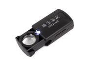 Unique Bargains 30X Magnifying White LED Light Pull type Map Jewelry Magnifier Loupe Black
