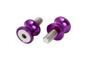 Unique Bargains Pair Motorcycle Purple 10mm Dia Round Head License Plate Frame Bolts Screw